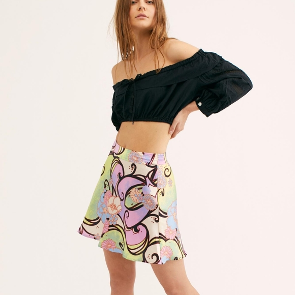 NWT Free People Phoebe Print Miniskirt - Picture 2 of 8